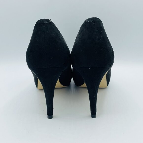Madden Girl Shoes Womens Size 8.5 Black Faux Suede Heels Stiletto Slip On Pumps - Picture 7 of 11